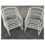 Pair of aluminum patio chairs