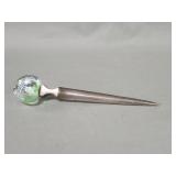 Metal and studio art glass letter opener