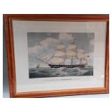 Hand embellished engraving of "The Clipper