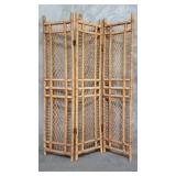 Vintage rattan 3-panel screen