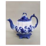 Antique "Floa blue" earthenware teapot