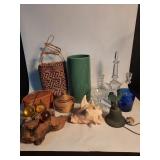Vintage items: Waterford, handmade Rattan bags