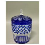 Cobalt blue crystal lided jar