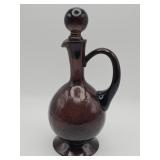 Vintage hand-blown amethyst crackle glass decanter