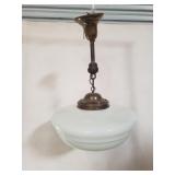 Vintage schoolhouse milk glass pendant light