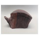 Vintage signed Seaton redwood burl wood trinket