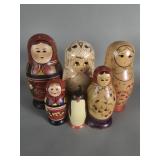 Group of vintage Matryoshka nesting dolls