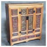 Vintage Chinese hand carved cabinet with hand