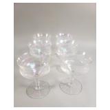 Champagne coupe glass iridescent crystal