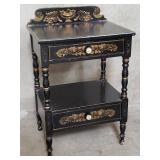 L. Hitchcock 2-drawer ebonized nightstand
