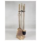 Vintage brass iron handles fire place tools