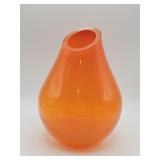 Vintage orange Italian-style art glass vase