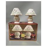 Pair of Lenox tea lights lamps