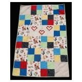 Vintage handmade patchwork baby quilt