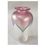 Signed Abelman studio glass vase