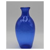 Hand-blown cobalt blue glass vase