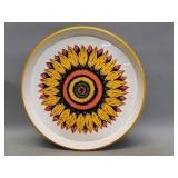 Vintage melamine  Sunflower round tray