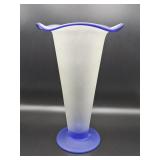 Frosted satin glass trumpet vase
