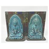 Pair of antique turquoise glazed pottery