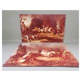Pair of reproduction prints on panel, in the