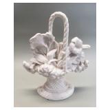 Vintage cast iron flower basket doorstop