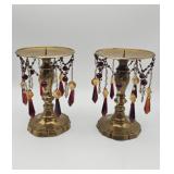 Pair of vintage brass pricket candleholders
