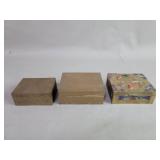Pair of vintage Chinese brass trinket boxes and