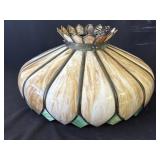 Vintage slag glass hanging lamp
