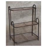 Vintage iron 3-tier plant stand