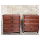 Pair of Asian rosewood nightstands