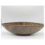 Vintage speckled ceramic oval centerpiece bowl