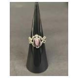 Vintage sterling silver with purple catï¿½s eye