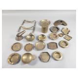 Group of vintage brass trinket dishes
