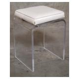 Vintage acrylic and faux leather vanity stool