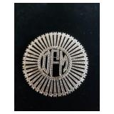 Sterling silver and marcasite brooch