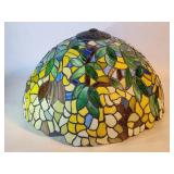 Vintage stained glass floral lamp shade, as-is