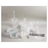Group of crystal figurine, bell, basket, etc