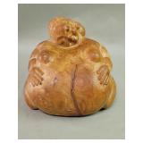 Vintage signed carved wood female figure
