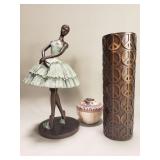 Group of composite and ceramic figurine and vases
