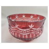 Cranberry crystal bowl