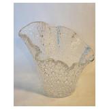 Vintage Murano style handkerchief glass vase