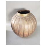 Group of vintage brass and iron pot etc