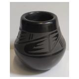 Signed Native American blackware pottery