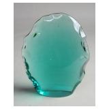 Monotomic style glass paperweight