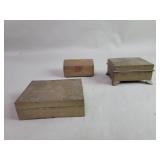 Three vintage Chinese trinket boxes