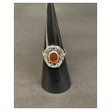 Vintage sterling silver and carnelian ring