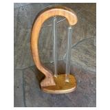 Signed Mid-century wood sculpture with two