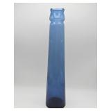 Blue art glass cylinder vase