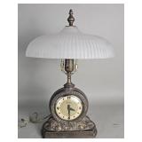 Vintage Lanshire electric clock table lamp with