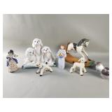 Group of porcelain and ceramic figurines